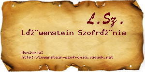 Löwenstein Szofrónia névjegykártya